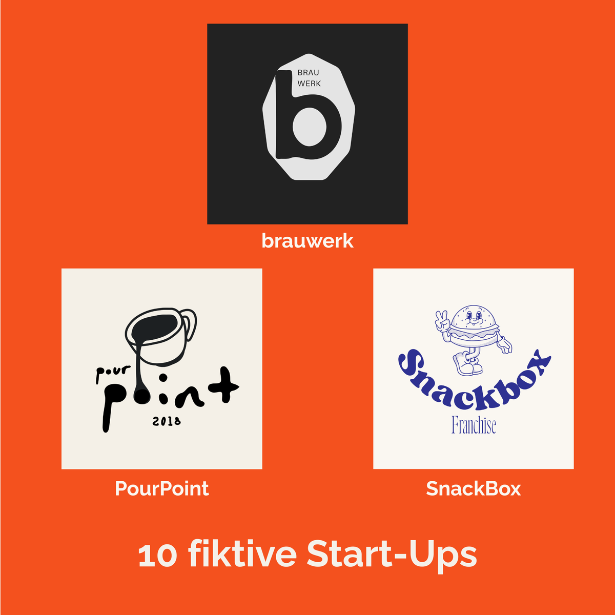 3 der 10 fiktiven Start-Ups