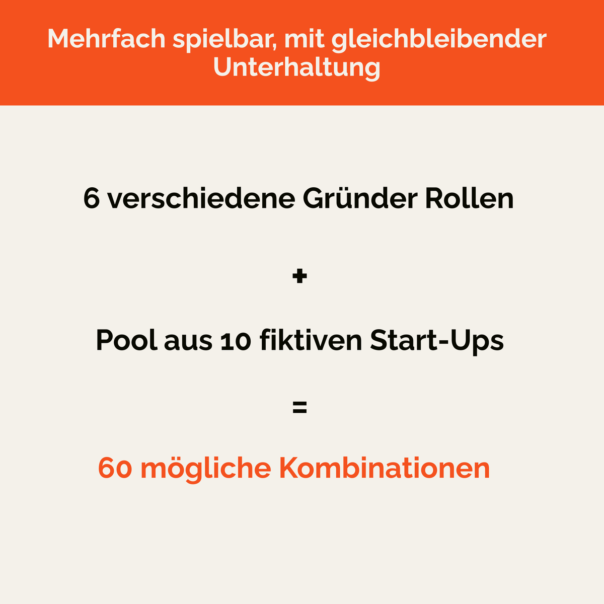 Spiel kann 60 mal gespielt werden ohne Wiederholung